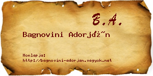 Bagnovini Adorján névjegykártya